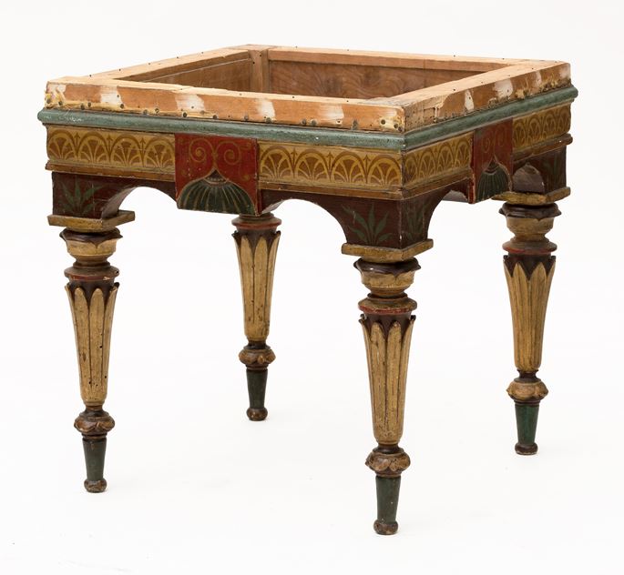 A pair of  Italian Neopompeian lacca stools, Kingdom of the two Sicilies. | MasterArt